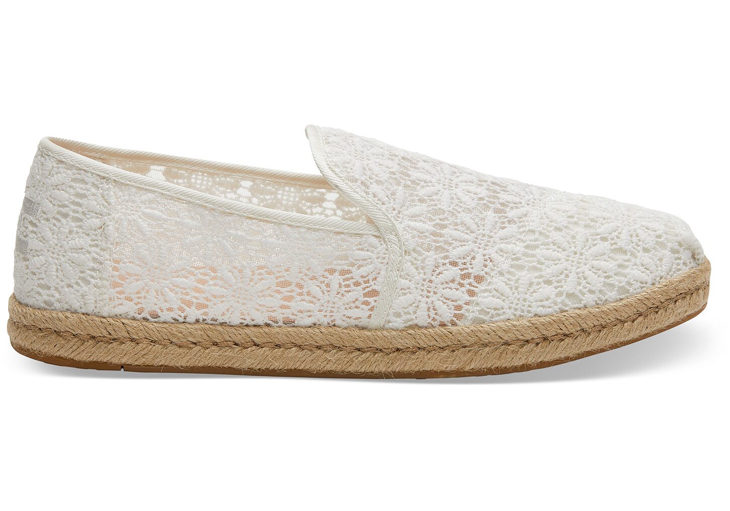 Toms Deconstructed Floral Lace - Womens Alpargata Espadrilles - Beige - NZ - 849730LYG